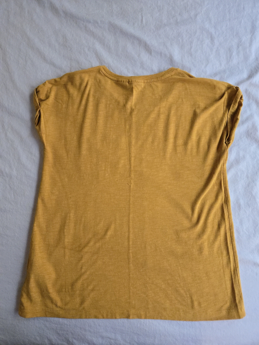 Sigrid Olsen Cotton Modal Golden Mustard Cap Sleeve Pocket Tee CW3 - Picture 7 of 8